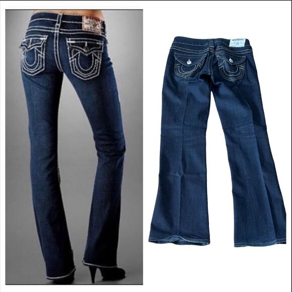 True Religion Becky Dark Wash Super T Jeans Size 26 - Picture 1 of 16
